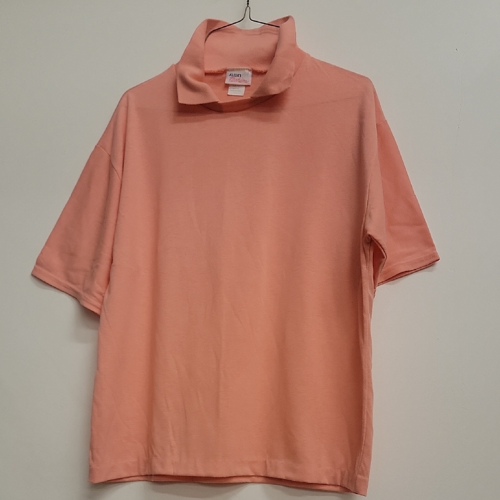 Vintage 80s AVON Fashions Coral Polo Tee